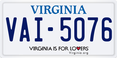 VA license plate VAI5076