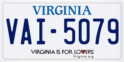 VA license plate VAI5079