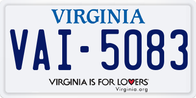 VA license plate VAI5083