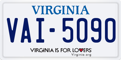 VA license plate VAI5090