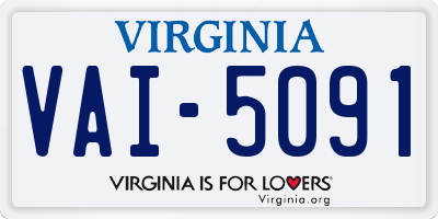 VA license plate VAI5091