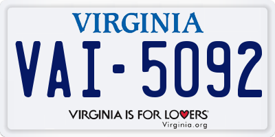 VA license plate VAI5092