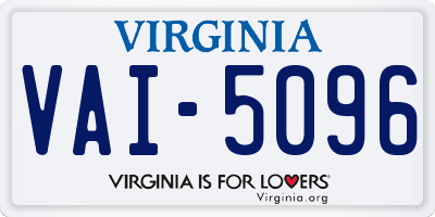 VA license plate VAI5096
