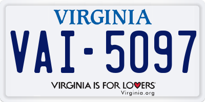 VA license plate VAI5097