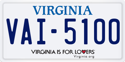 VA license plate VAI5100