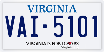 VA license plate VAI5101