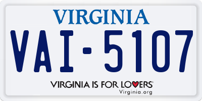 VA license plate VAI5107