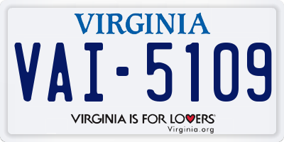 VA license plate VAI5109
