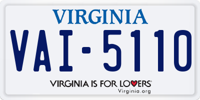 VA license plate VAI5110