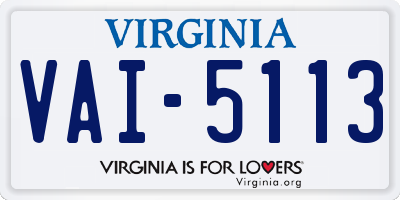 VA license plate VAI5113