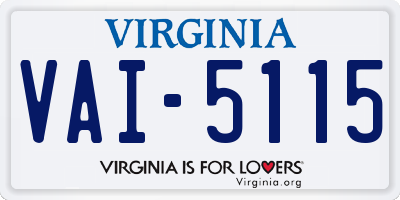 VA license plate VAI5115