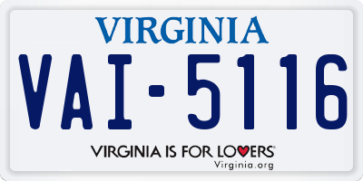 VA license plate VAI5116