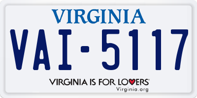 VA license plate VAI5117