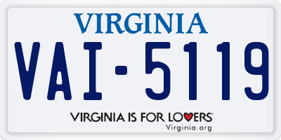 VA license plate VAI5119
