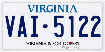 VA license plate VAI5122