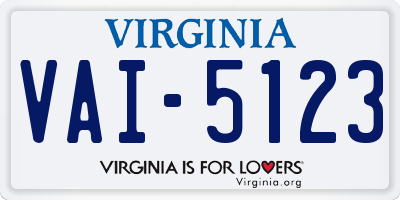 VA license plate VAI5123