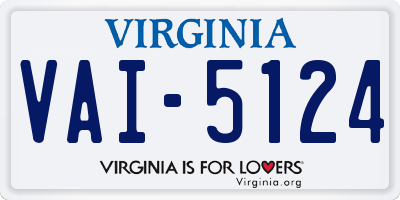 VA license plate VAI5124