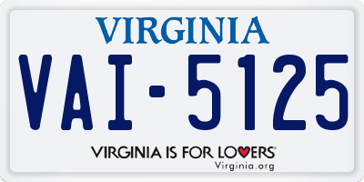 VA license plate VAI5125