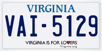 VA license plate VAI5129