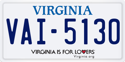 VA license plate VAI5130