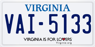 VA license plate VAI5133