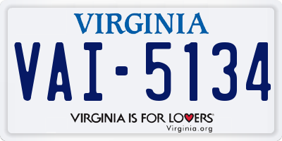VA license plate VAI5134