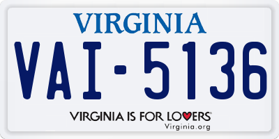 VA license plate VAI5136