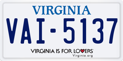 VA license plate VAI5137