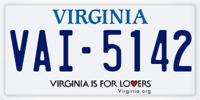 VA license plate VAI5142