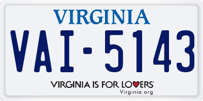 VA license plate VAI5143