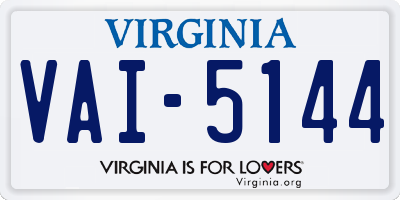 VA license plate VAI5144