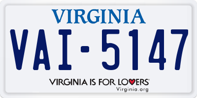 VA license plate VAI5147