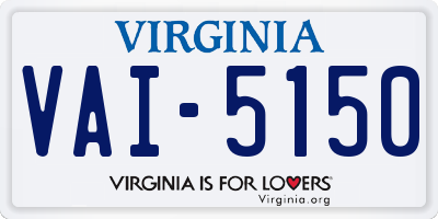 VA license plate VAI5150