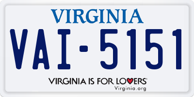 VA license plate VAI5151