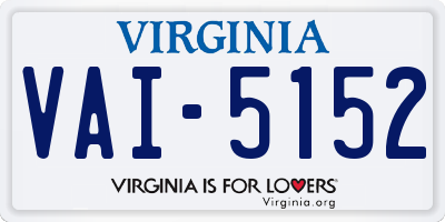 VA license plate VAI5152