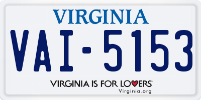 VA license plate VAI5153