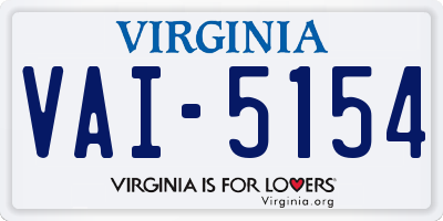 VA license plate VAI5154