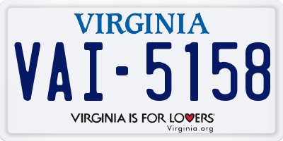 VA license plate VAI5158