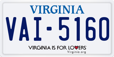 VA license plate VAI5160