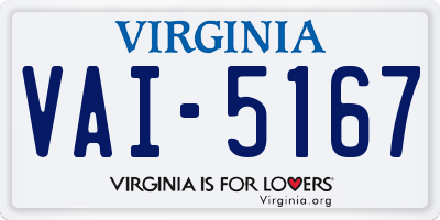 VA license plate VAI5167