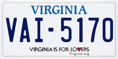 VA license plate VAI5170