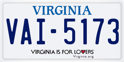 VA license plate VAI5173