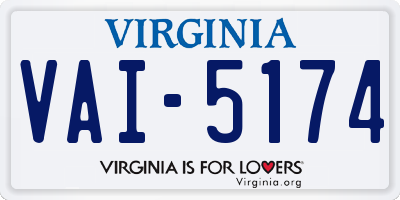 VA license plate VAI5174