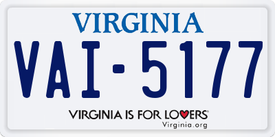 VA license plate VAI5177