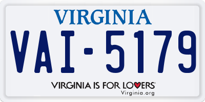 VA license plate VAI5179