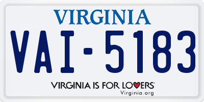 VA license plate VAI5183