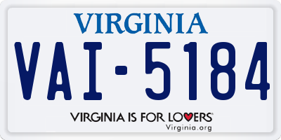 VA license plate VAI5184