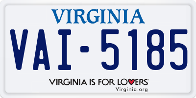 VA license plate VAI5185