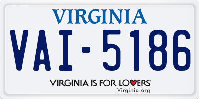 VA license plate VAI5186