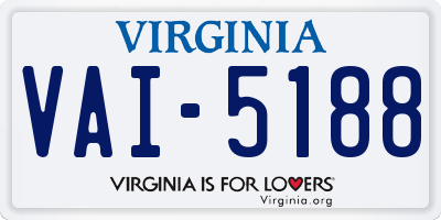 VA license plate VAI5188